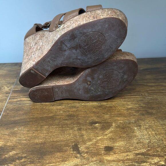 Tory Burch Wendelle Leather Cork Wedge Sandals size 9 - Picture 8 of 8